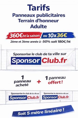 Panneaux publicitaires terrain d'honneur adulte