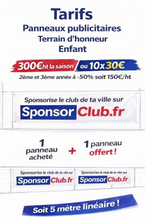 Panneaux publicitaires terrain d'honneur enfant